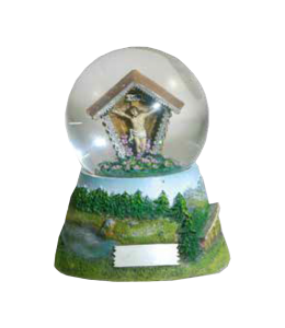 Souvenir Schneekugel mit Wegekreuz 60 mm