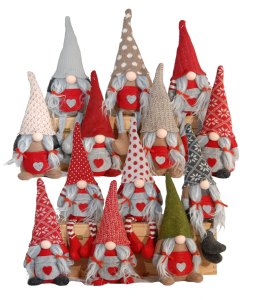 Glückswichtel mit Zopf mit/ohne Hängefüße 22/34cm 12 sort.