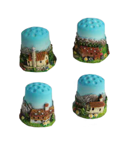 Souvenir Fingerhüte in Box 3 cm 4 fach sortiert