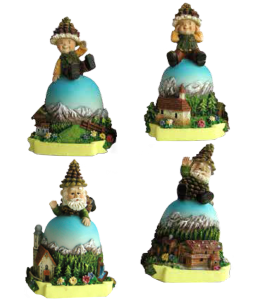 Souvenir Tschurtschen Glocke 8 cm 4 fach sortiert