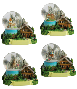 Souvenir Schneekugel 3D Landschaft & Hof 4 fach