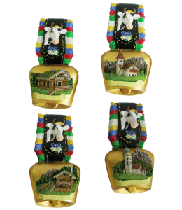 Souvenir Magnete Kuhglocke & Ansicht 4 fach sort.