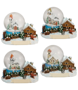 Souvenir Palla di neve fattoria inverno 4ass.