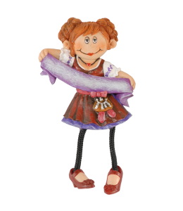 Souvenir Magnet Girl & Füsse/Schleife 8 cm