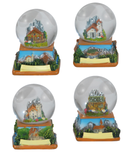 Souvenir Schneekugel Sommer eckig 45 mm 4fach
