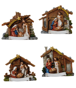 Souvenir Magnet Krippe & Schleife 4 fach sortiert