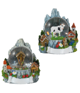 Souvenir Schneekugel Tirol 45 mm 4fach sortiert