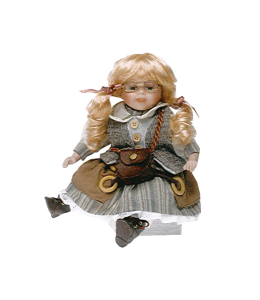 Porzellanpuppe Mädchen 30cm sitzend