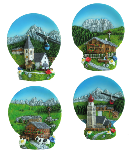Souvenir Magnet Teller 3 D Sommer 4fach sort