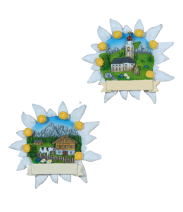 Souvenir Magnete Sommer Edelweiss & Schleife 4fach