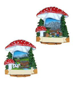 Souvenir Magnete Sommer Fliegenpilz & Schleife 4f.