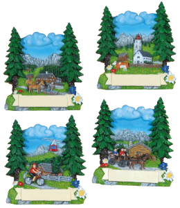 Souvenir Magnete Sommer Berglandschaft 4fach sort.