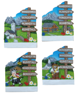 Souvenir Magnet Wegweiser & Schrift deutsch