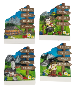 Souvenir Magnet Wegweiser & Schrift italienisch