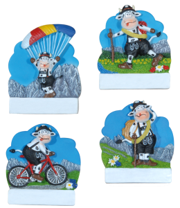 Souvenir Magnet Sommerkuh mit Schrift 4fach