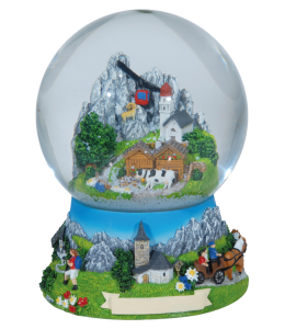 Souvenir Schneekugel XL 120 mm mit Schleife Sommer