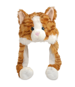 Cappello pelouche gatti 2 ass. 55 cm