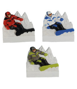 Souvenir Magnet Winter Fun Snowboarder & Schl. 3f