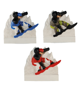 Souvenir Magnet Winter Fun Snowboarder & Sch. 3f
