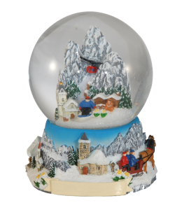 Souvenir palla di neve inverno con fascia 80mm