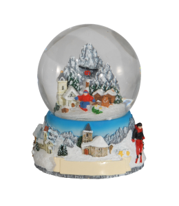 Souvenir palla di neve inverno alpino con fascia 60mm
