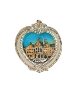 Souvenir Empire Magnet Herz silver "Frankfurt"