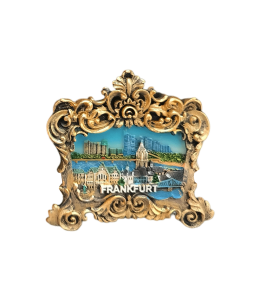 Souvenir Empire Magnet Fotorahmen gold "Frankfurt"