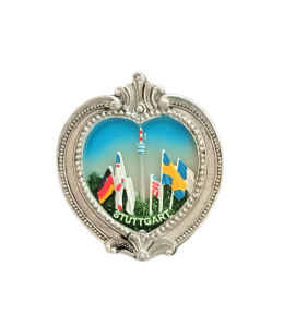 Souvenir Empire Magnet Herz silver "Stuttgart"