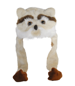 Plüsch Mütze Funny Hat Eule weiss/braun 55 cm