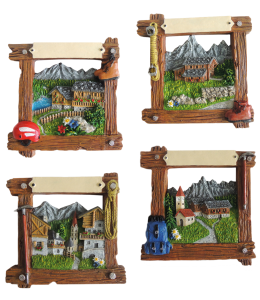 Souvenir Magnet Sommer Holzbrett & Schleife 4fach