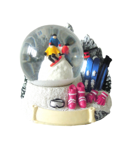 Souvenir Palla di neve inverno sciatore 45 mm