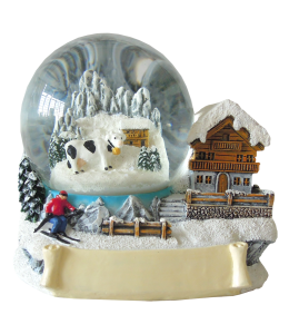 Souvenir Palla di neve inverno baita 65 mm