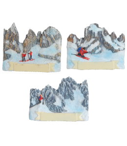 Souvenir Magnet Winter Bergsport & Schleife 4fach