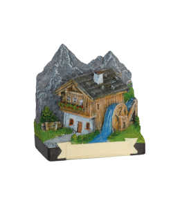 Souvenir Berghütte mit Mühle Sommer 3 cm mini