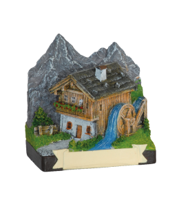 Souvenir Berghütte mit Mühle Sommer 6 cm
