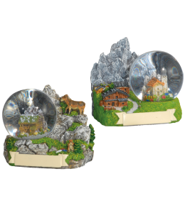 Souvenir Schneekugel & Hof - Kirche 3D 45 mm 6sort