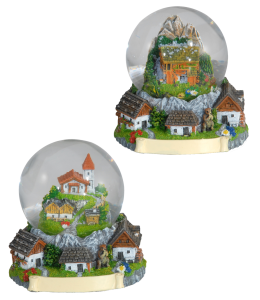 Souvenir Schneekugel Alpenlandschaft 3D 65 mm 6so