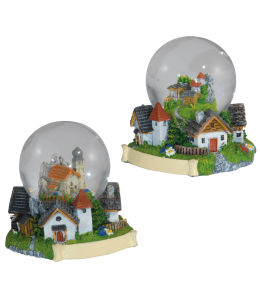 Souvenir Schneekugel & Hof - Kirche 3D 45 mm 6sort