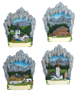 Souvenir Magnet Berge Sommer 4 fach sortiert