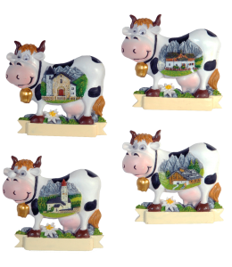 Souvenir Magnet Sommer Kuh & Schleife 4fach