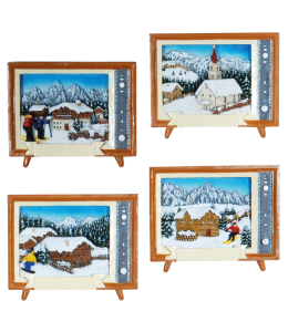 Souvenir Magnet Winter Fernseher Winter 4fach
