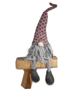 Glückswichtel 56cm Boy Hängefüsse grau mit Pois