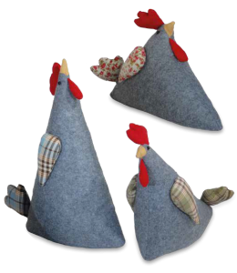 Gallo portafortuna 31cm 3 colori assortiti