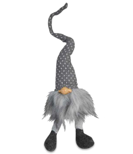Glückswichtel 44cm Boy Hängefüsse grau mit Pois