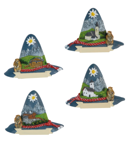 Souvenir Magnet Sommer Tiroler Hut & Schleife 4f