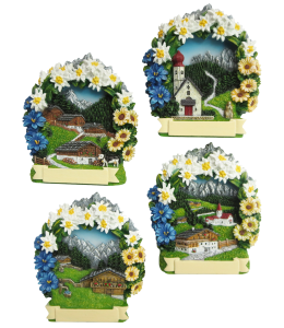 Souvenir Magnet Almrausch/Ansicht 4 fach