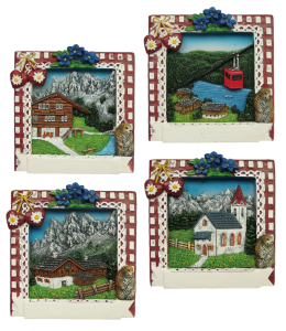 Souvenir Magnet Nostalgie kariert/Ansicht 2 fach