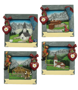 Souvenir Magnet Nostalgie Holz eckig/Ansicht 2fach