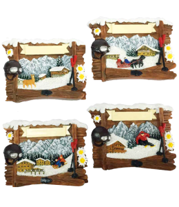 Souvenir Magnet Winter Landschaft 4fach sortiert