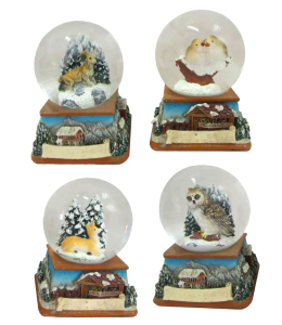 Souvenir Palla di neve 45mm animali alpini 3 D 4ass